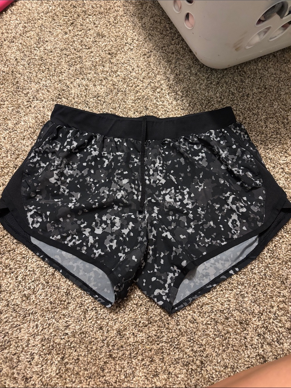 Under Armour Black & Gray Printed Women's Performance Shorts